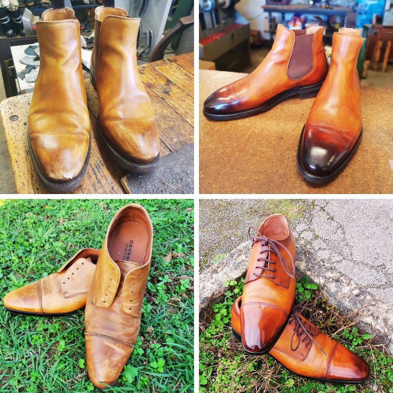 nettoyeur de chaussures nettoyeur de chaussures : avant-arrès patine